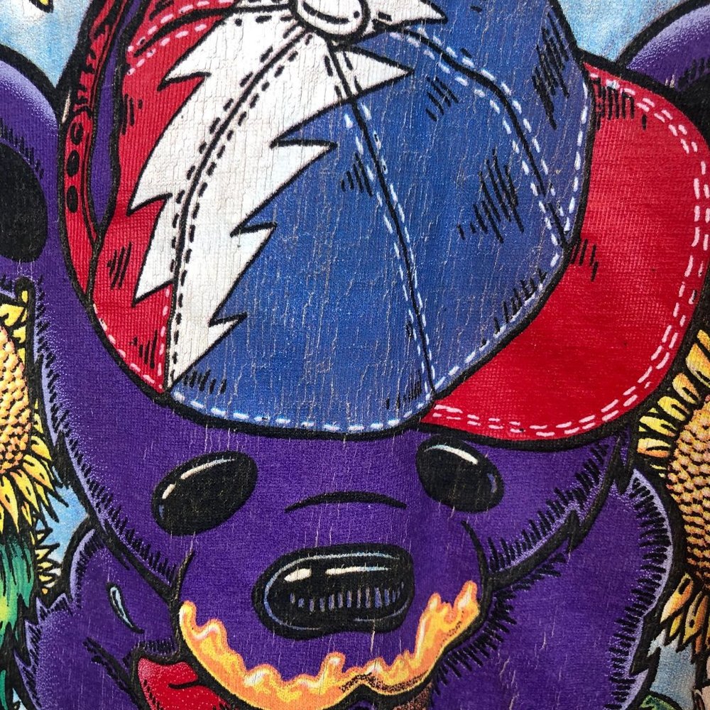 Vintage 1995 Grateful Dead Honey Bear Honeycomb All Over Print T Shirt sz Large - Picture 7 of 8